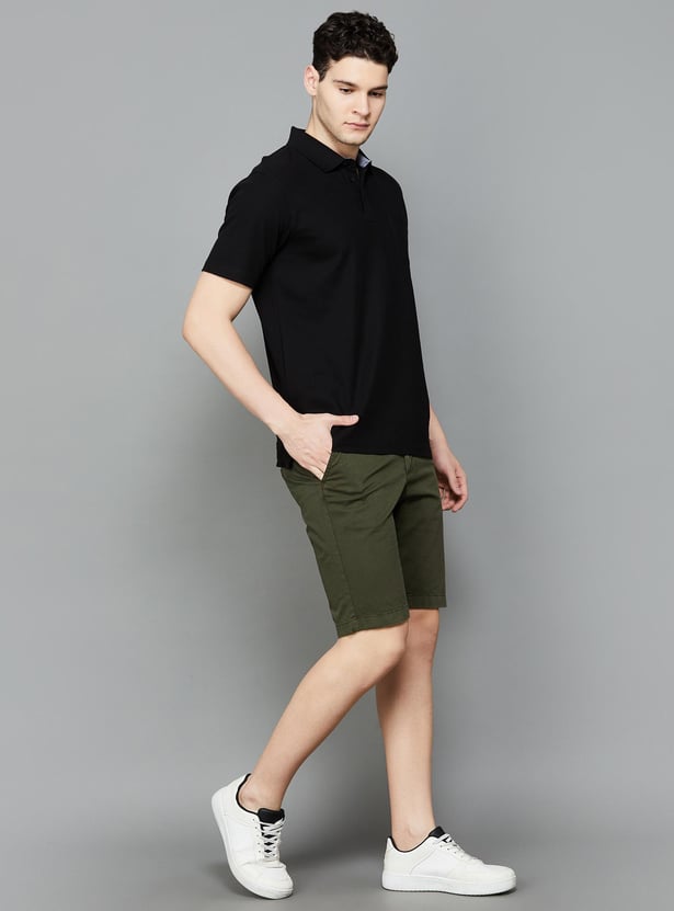 ALLEN SOLLY Men Solid Slim Fit Shorts