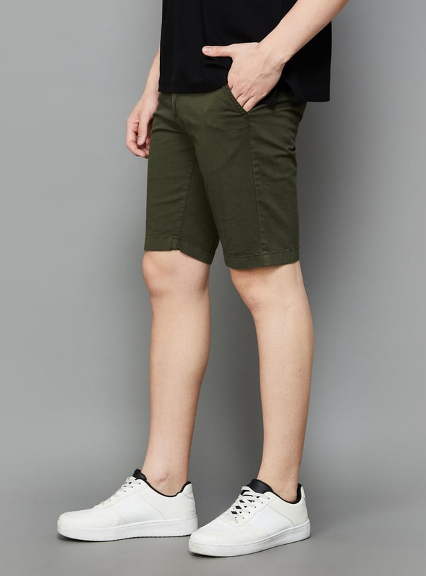 ALLEN SOLLY Men Solid Slim Fit Shorts
