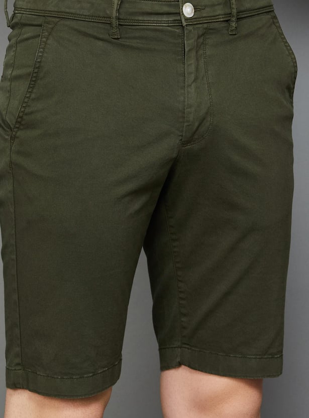 ALLEN SOLLY Men Solid Slim Fit Shorts
