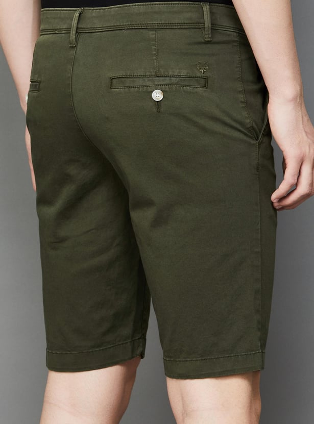 ALLEN SOLLY Men Solid Slim Fit Shorts