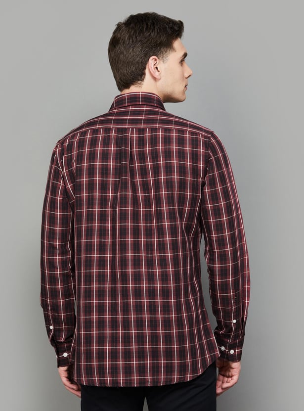 VH SPORTS Men Checked Slim Fit Casual Shirt