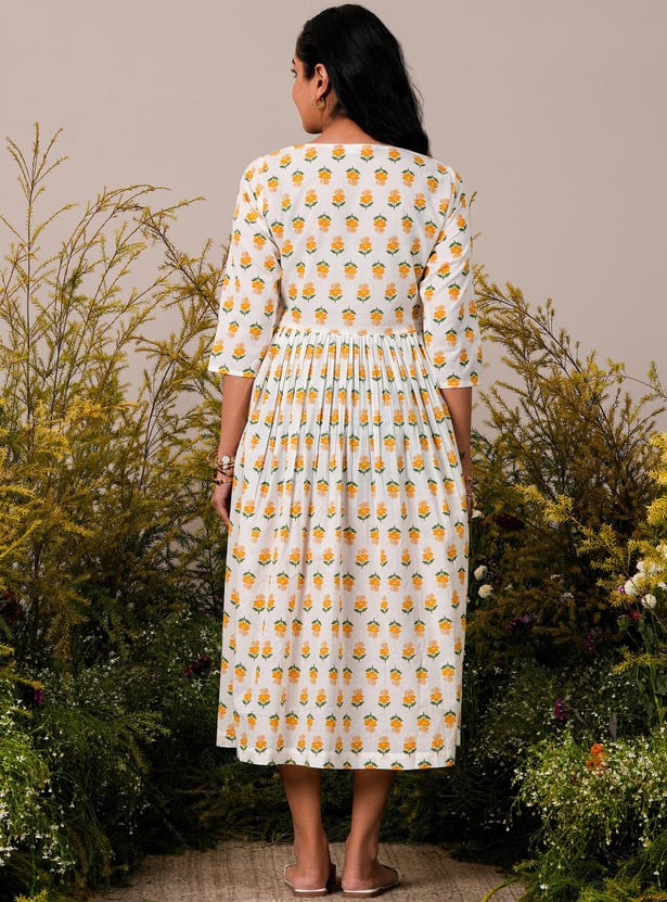 LIBAS Women Floral Printed Fit and Flare Dress