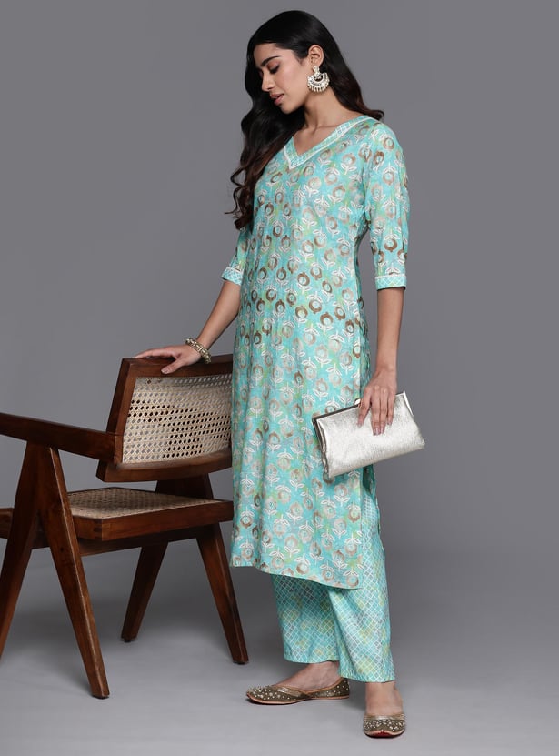 LIBAS Women Printed Straight Kurta Set