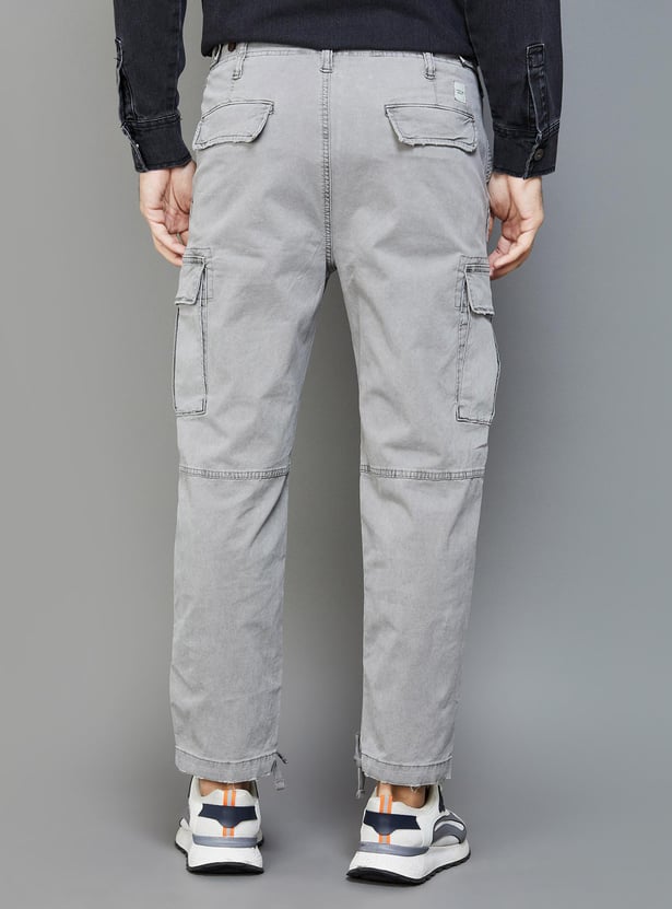 Buy AMERICAN EAGLE Men Solid Regular Fit Cargo Trousers from