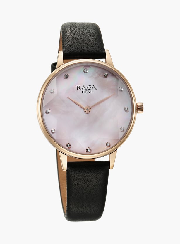 Buy TITAN Raga Women Embellished Analog Watch with Leather Strap 95274WL01 from Titan at just INR 4795.0