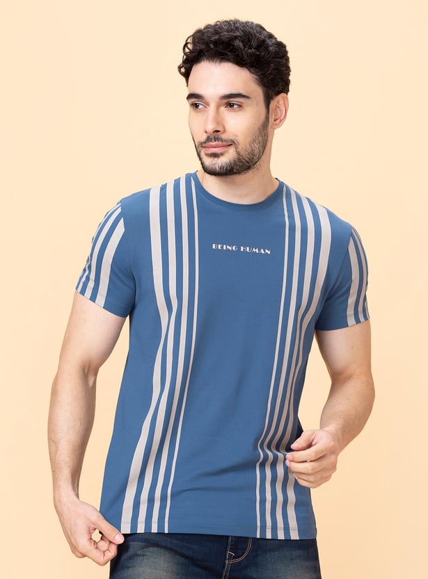 Buy BEING HUMAN Men Striped Slim Fit T-shirt from Being Human at just ...