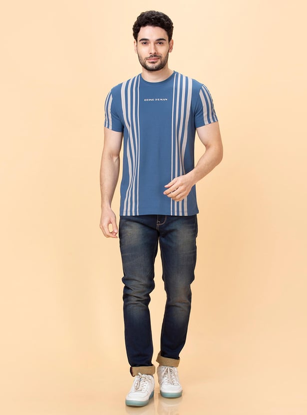 Buy BEING HUMAN Men Striped Slim Fit T-shirt from Being Human at just ...