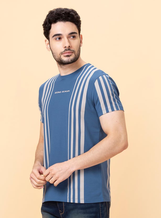 Buy BEING HUMAN Men Striped Slim Fit T-shirt from Being Human at just ...