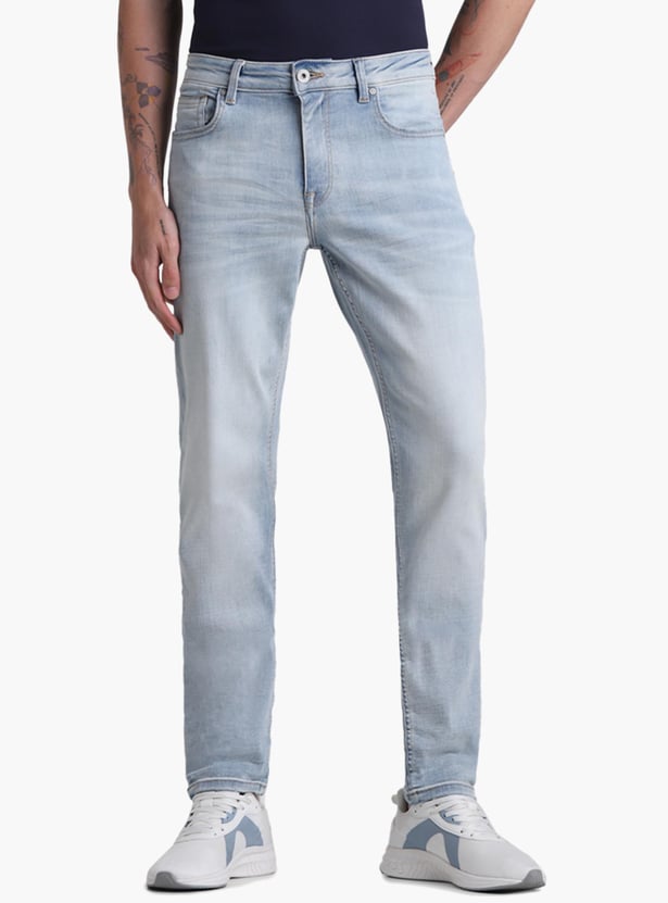 Buy JACK JONES Men Washed Slim Straight Jeans from JACK JONES