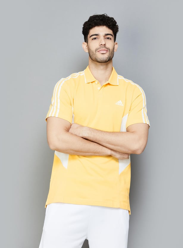 ADIDAS Men Colourblocked Regular Fit Polo T-shirt