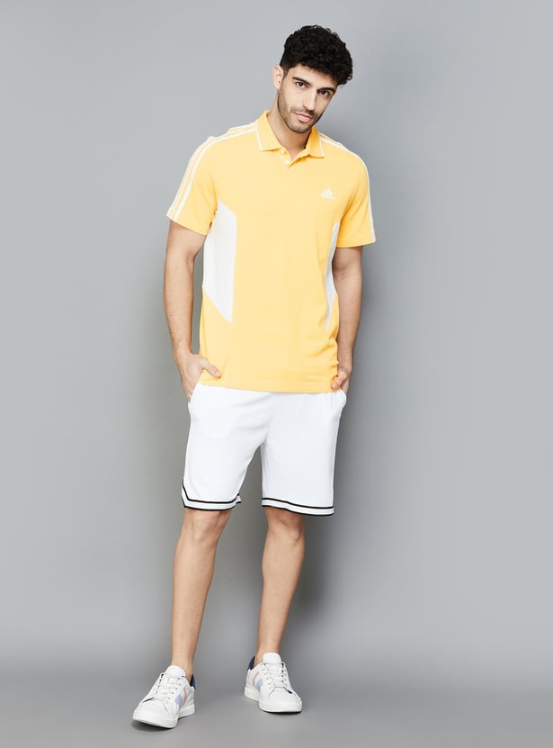 ADIDAS Men Colourblocked Regular Fit Polo T-shirt
