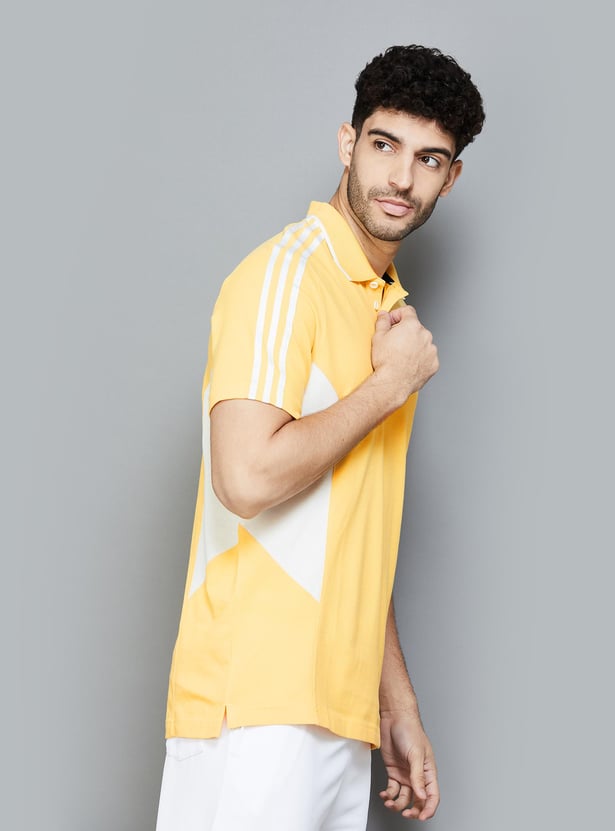 ADIDAS Men Colourblocked Regular Fit Polo T-shirt