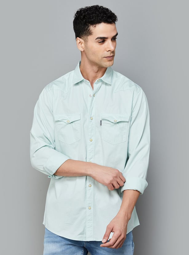 Buy LP JEANS Men Solid Slim Fit Casual Shirt from LP Jeans at just