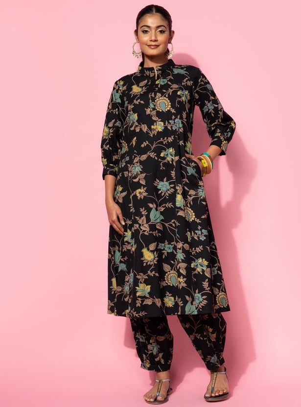 Buy LIBAS Women Botanical Printed ALine Kurta Set from Libas at just