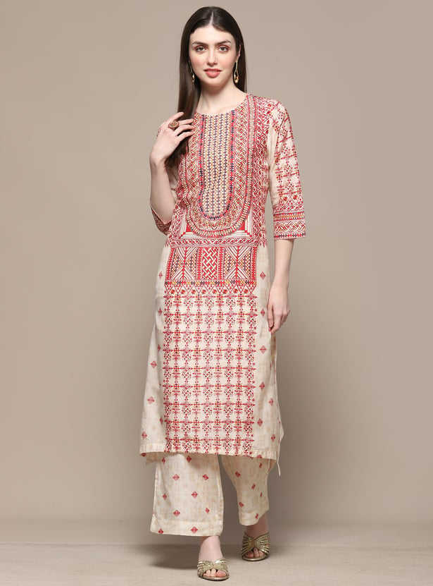 Buy BIBA Women Embroidered Palazzo Set from BIBA at just INR 4995.0