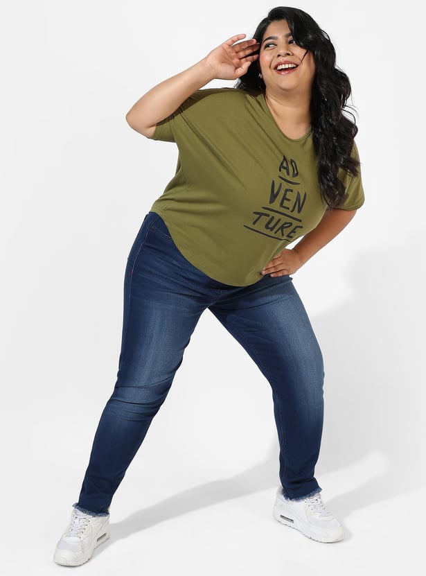 INSTAFAB PLUS Women Typographic Print T-shirt