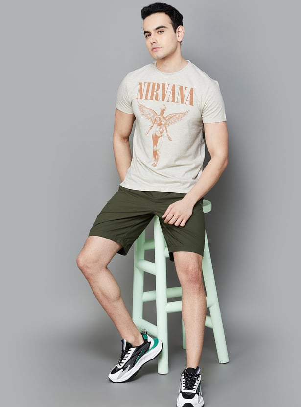 Buy FREE AUTHORITY Men Nirvana Printeded Regular Fit T-shirt from