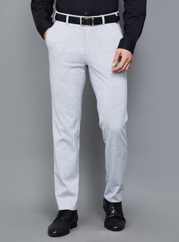 Buy PARK AVENUE Men Solid Slim Straight Formal Trousrers from Park ...