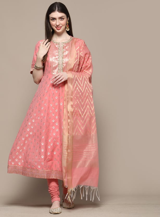 BIBA Women Woven Design A-line Kurta Set