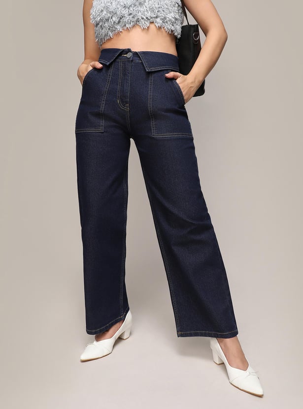 Buy CAMPUS SUTRA Women Dark-Washed Regular Fit Jeans from Campus Sutra ...