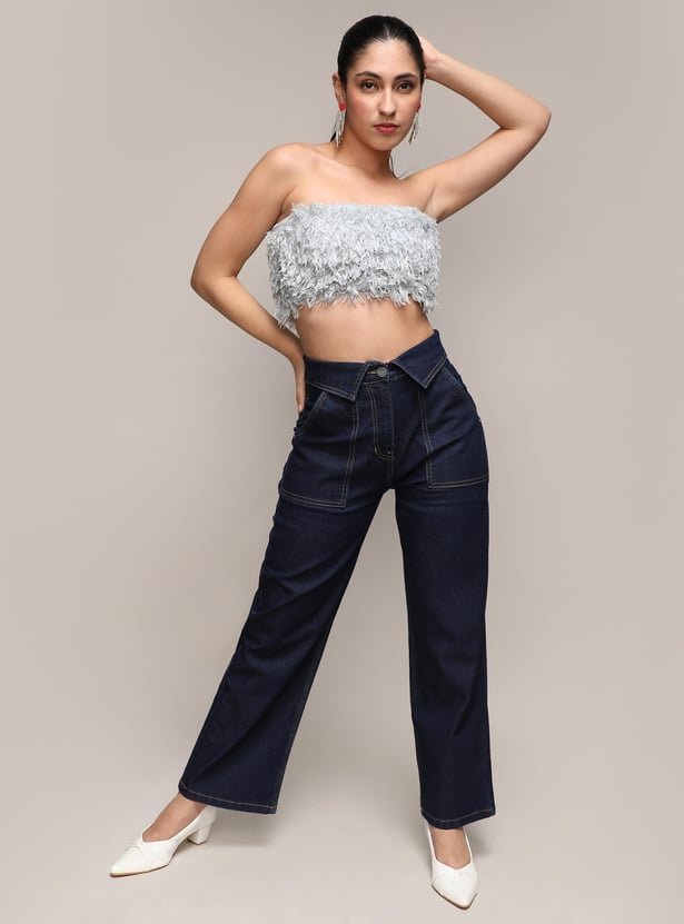 Buy CAMPUS SUTRA Women Dark-Washed Regular Fit Jeans from Campus Sutra ...