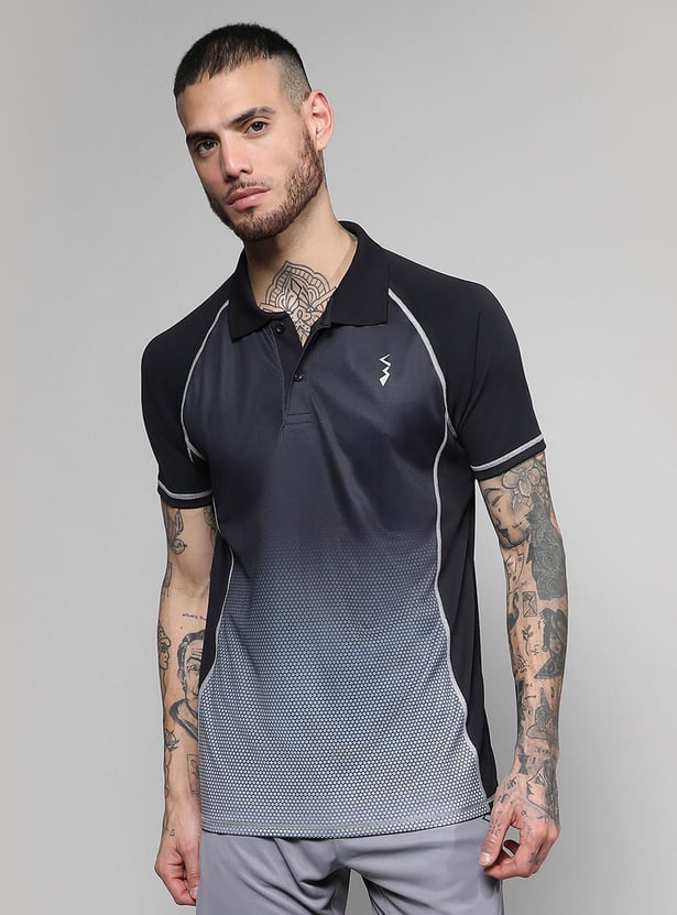 CAMPUS SUTRA Men Printed Activewear Polo T-Shirt