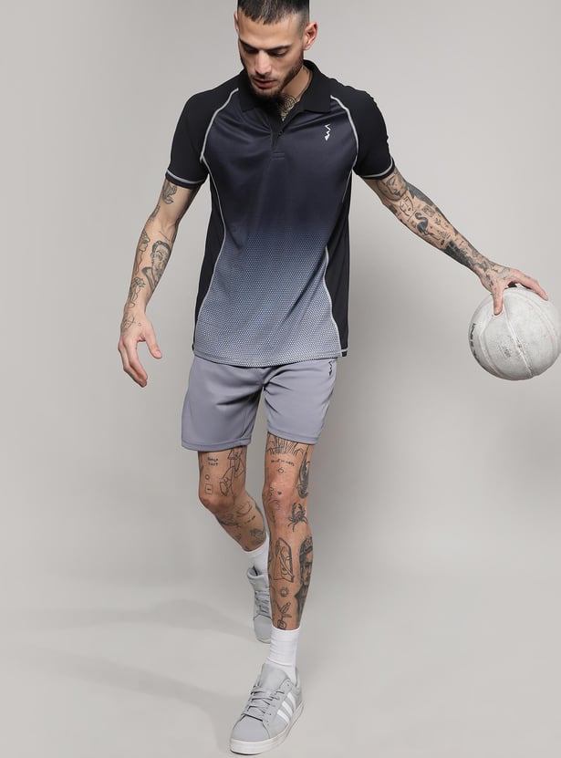 CAMPUS SUTRA Men Printed Activewear Polo T-Shirt