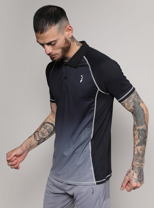 CAMPUS SUTRA Men Printed Activewear Polo T-Shirt