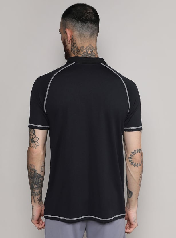 CAMPUS SUTRA Men Printed Activewear Polo T-Shirt