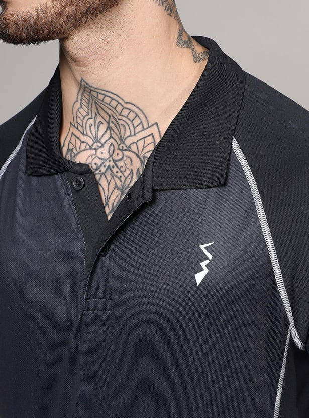 CAMPUS SUTRA Men Printed Activewear Polo T-Shirt