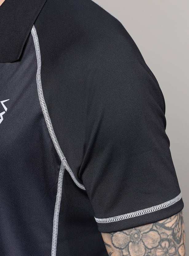 CAMPUS SUTRA Men Printed Activewear Polo T-Shirt
