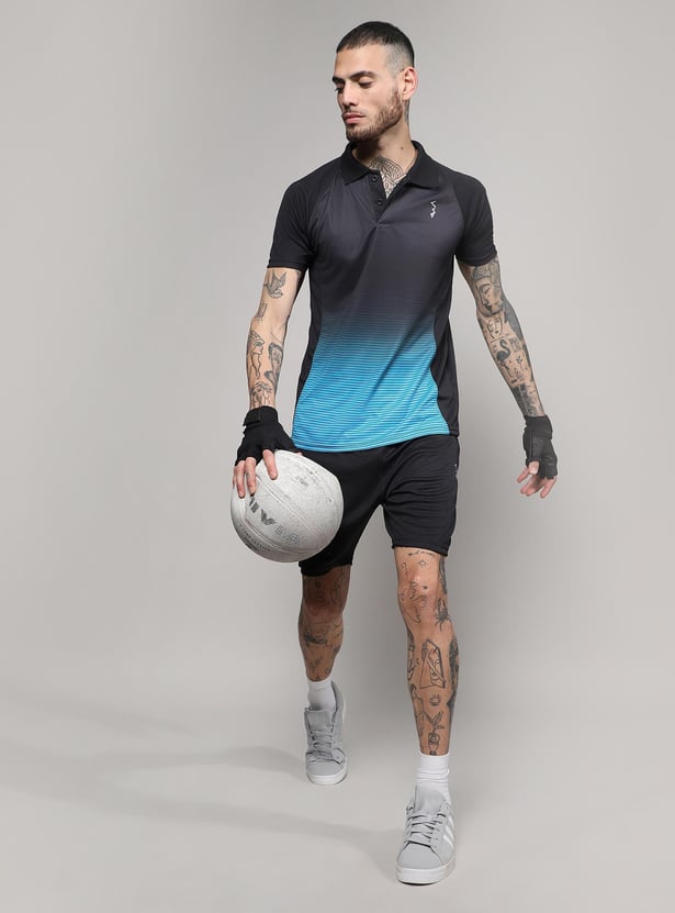 CAMPUS SUTRA Men Ombre Printed Activewear Polo T-Shirt