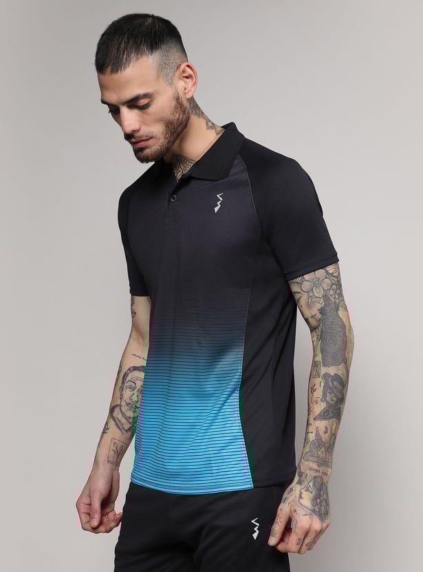 CAMPUS SUTRA Men Ombre Printed Activewear Polo T-Shirt