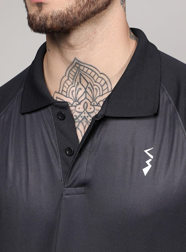 CAMPUS SUTRA Men Ombre Printed Activewear Polo T-Shirt