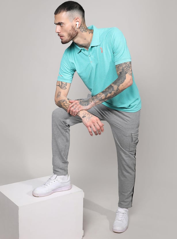 CAMPUS SUTRA Men Solid Regular Fit Active Polo T-shirt