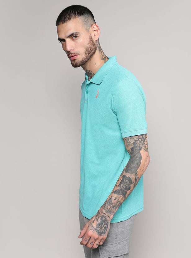 CAMPUS SUTRA Men Solid Regular Fit Active Polo T-shirt