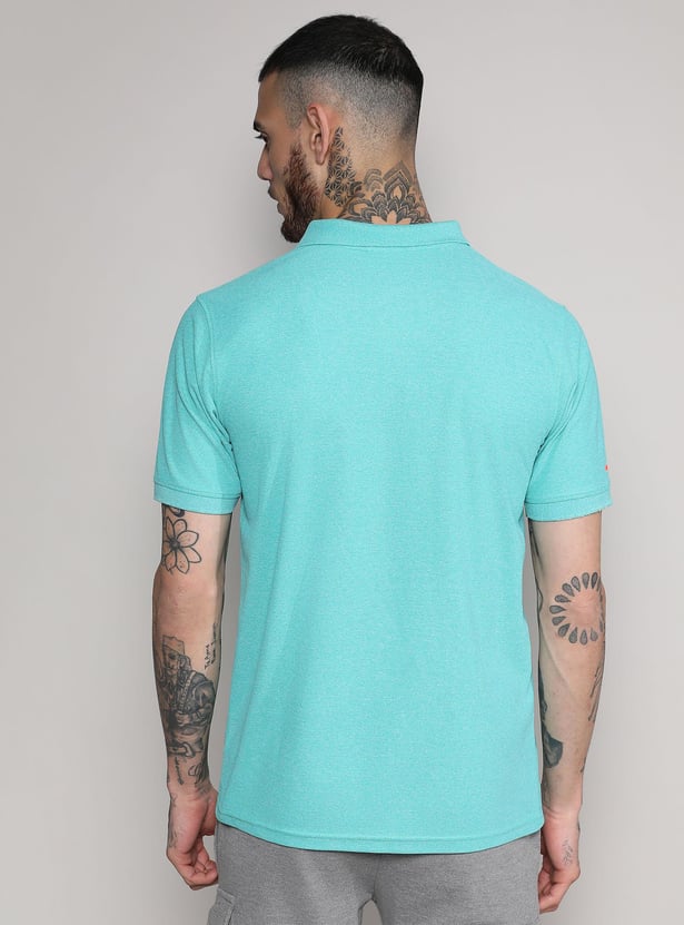CAMPUS SUTRA Men Solid Regular Fit Active Polo T-shirt