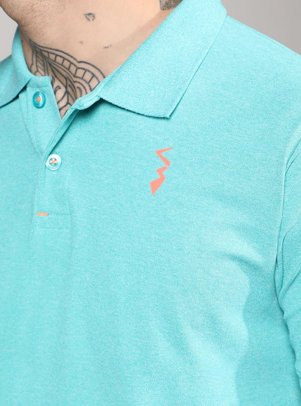 CAMPUS SUTRA Men Solid Regular Fit Active Polo T-shirt