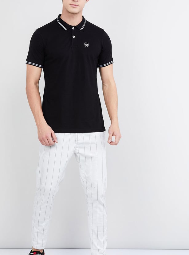Men Slim Fit Solid Polo T-shirt
