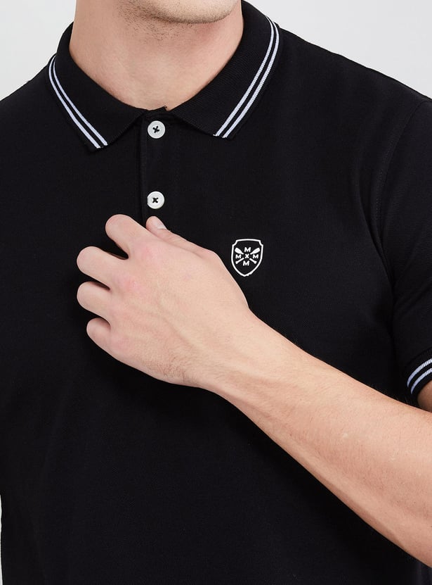 Men Slim Fit Solid Polo T-shirt