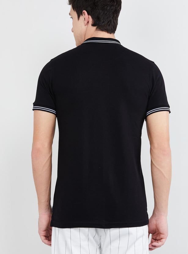 Men Slim Fit Solid Polo T-shirt