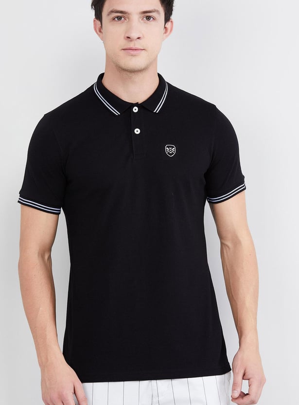 Men Slim Fit Solid Polo T-shirt