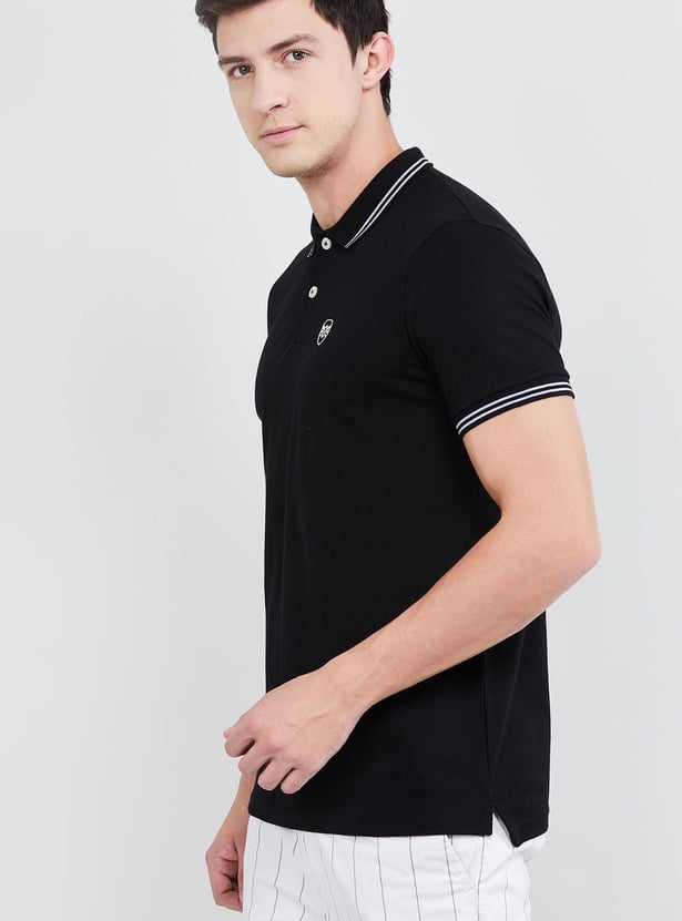 Men Slim Fit Solid Polo T-shirt