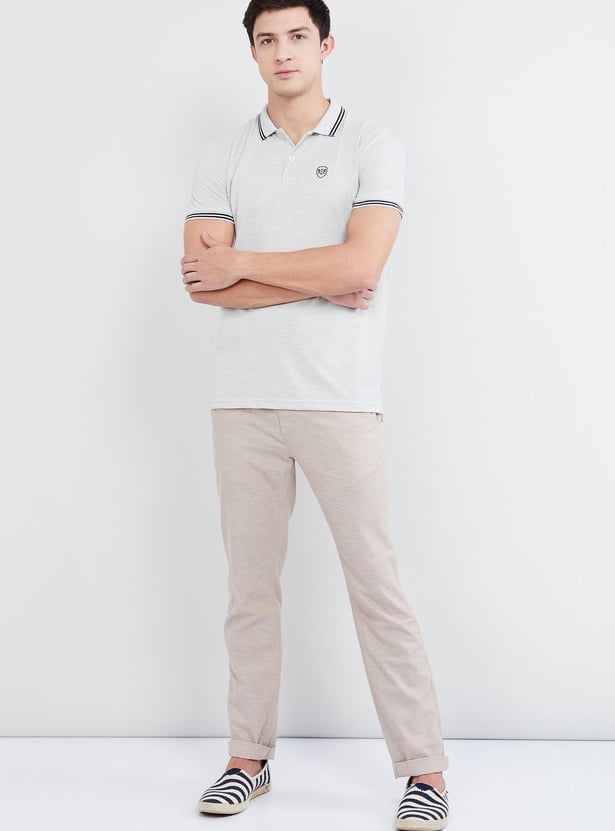 Men Slim Fit Solid Polo T-shirt
