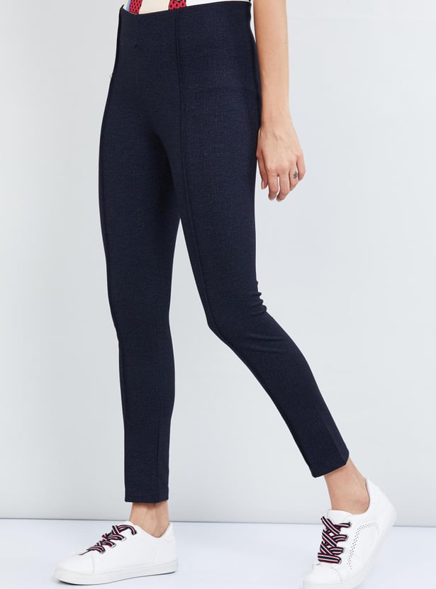 Women Solid Elasticated Treggings