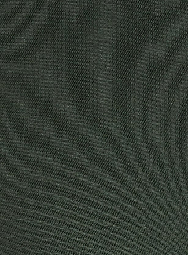 Women Solid Three-Fourth Leggings