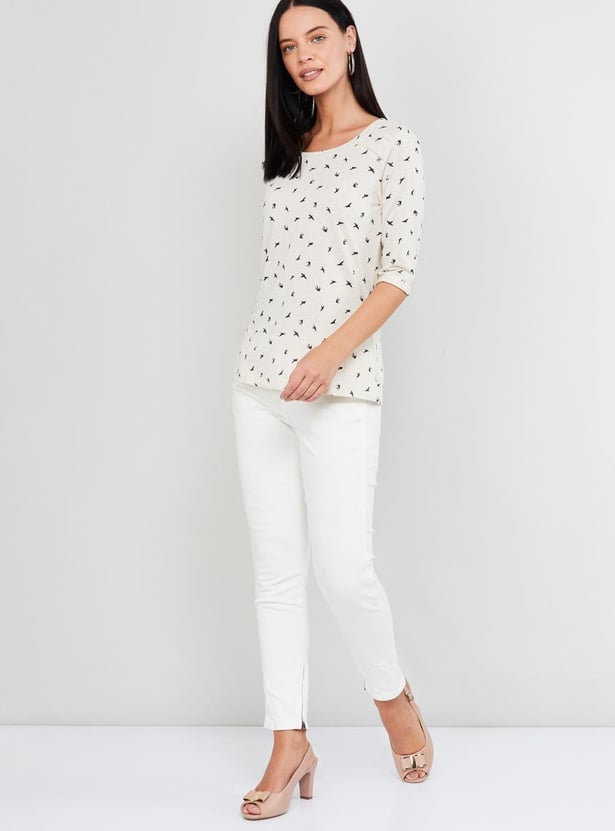 MAX Printed Three-Quarter Sleeves T-shirt