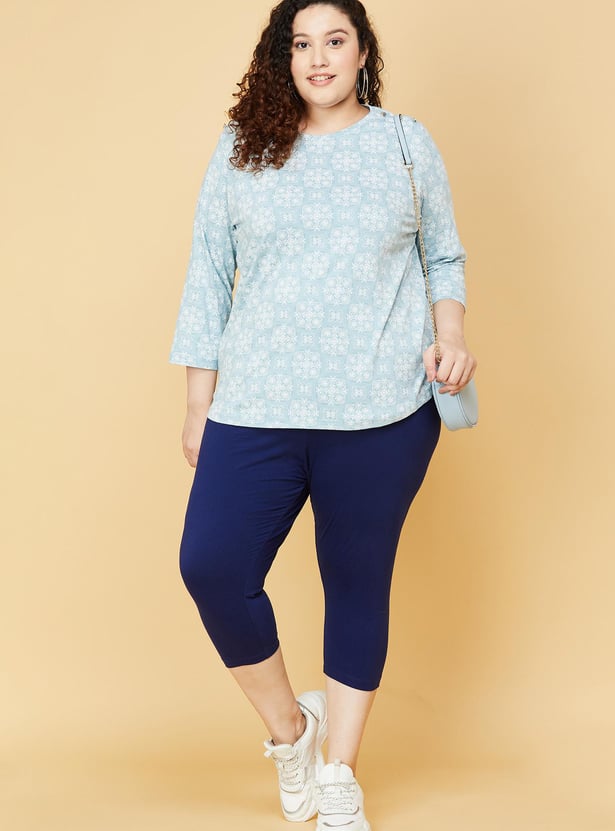 Women Solid Cropped Leggings