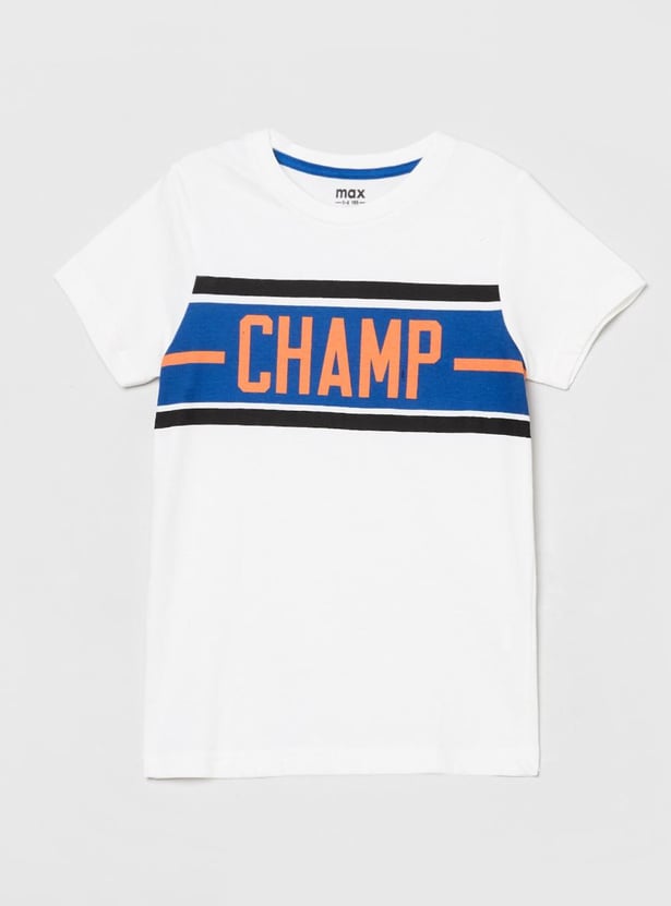 MAX Boys Printed Crew Neck T-shirt