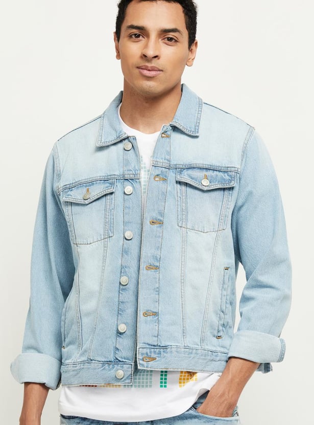 MAX Men Stonewashed Denim Jacket